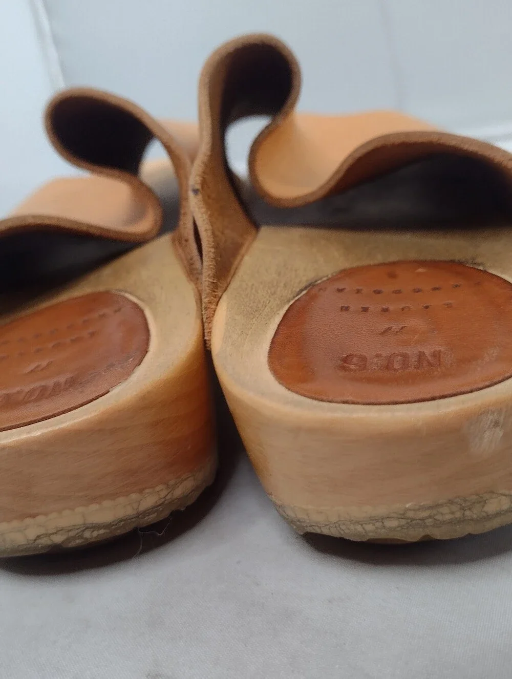 Lauren Manoogian No 6 Leather Womens Eu 39 Sandals Slides Wood Mules Clogs MM